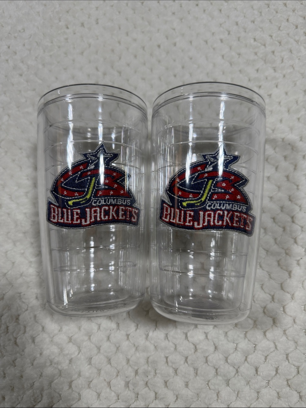 Vintage Columbus Blue Jackets Tervis-Clear Tumblers - Set of 2
